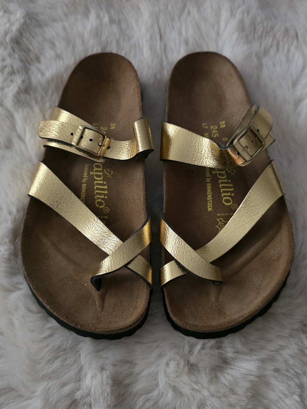 Gold Papillio By Birkenstock Women's Metallic Strappy Sandals